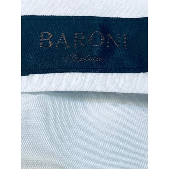 Baroni Couture Men 100% Wool Dress Pants Sand 44L Flat Front Classic Fit Luxury - Picture 9 of 14